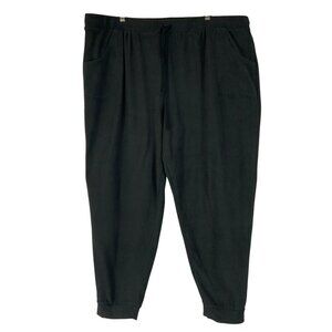 Cuddl Duds Black Pull-On Elastic Waist Drawstring Joggers Size 3X w/Pockets